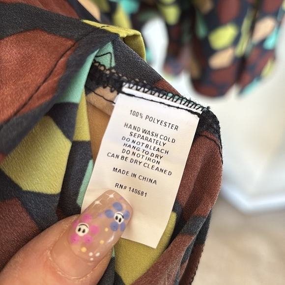 Brand New Unique Vintage Smak Parlour Brown Yellow Geometric 70s Mod Dress - Picture 13 of 15